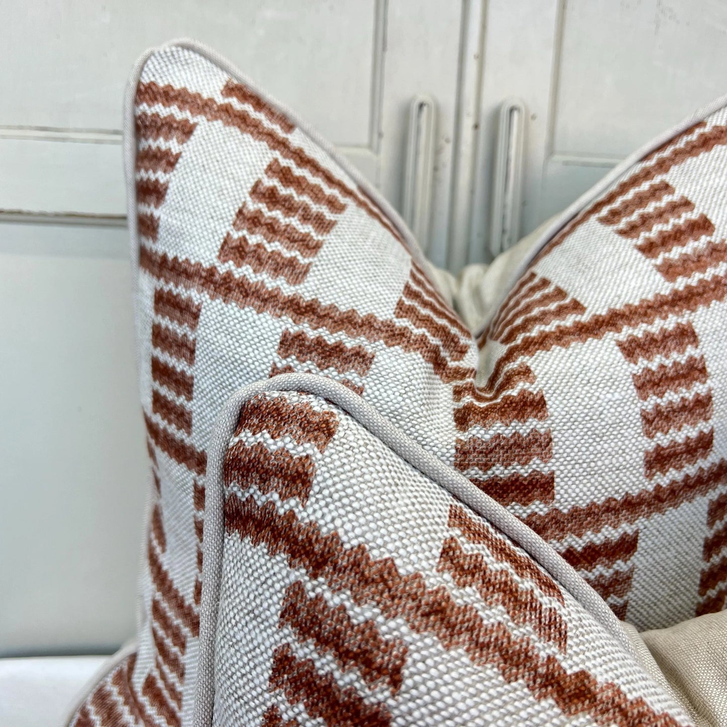 Cushions Made In Fermoie Cove Linen Luxury Designer Decorative Rust Neutral Cushion Pillow Throw Cover