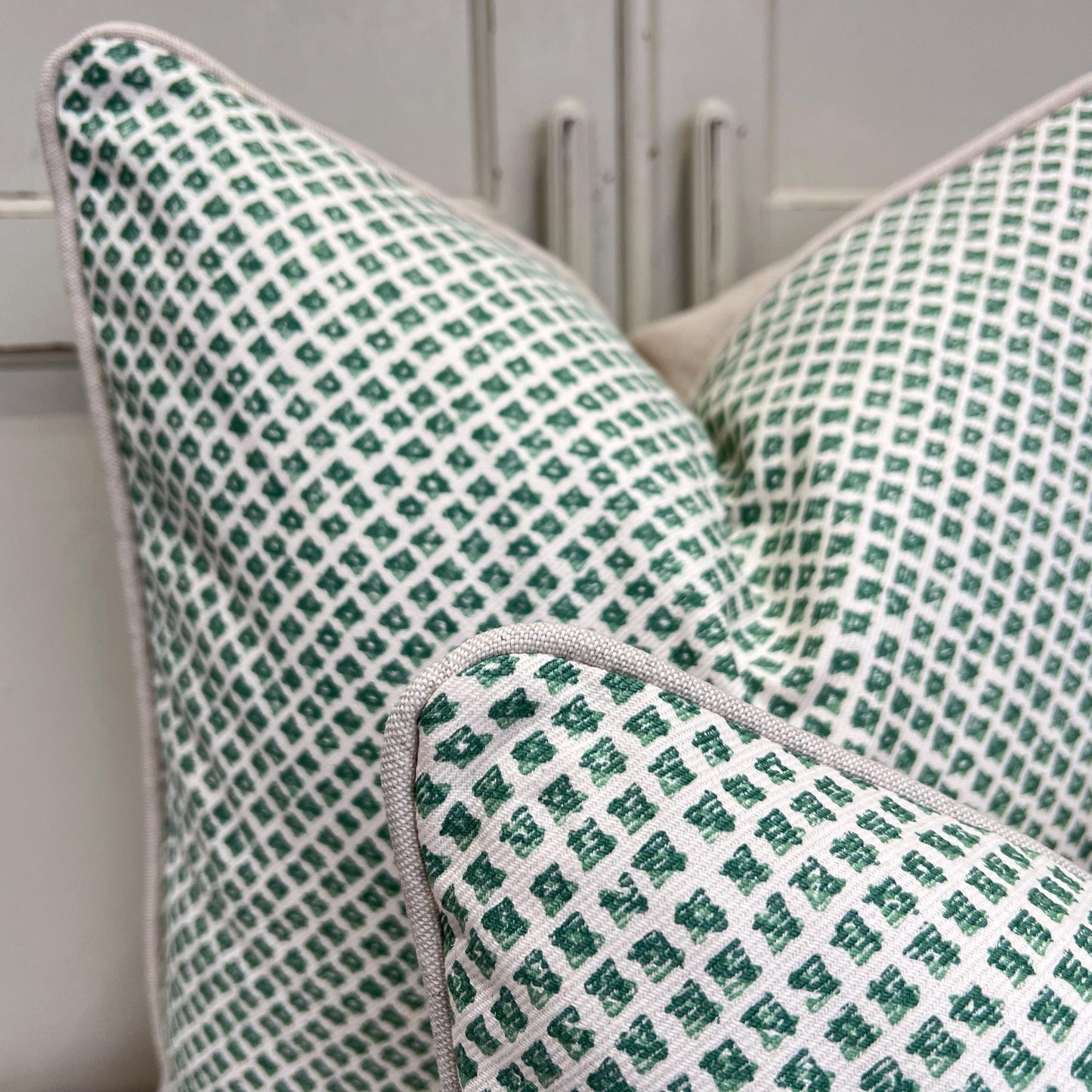 Cushions Made In Fermoie Marden Luxury Designer Decorative Green Cream Cotton Cushion Pillow Throw Cover