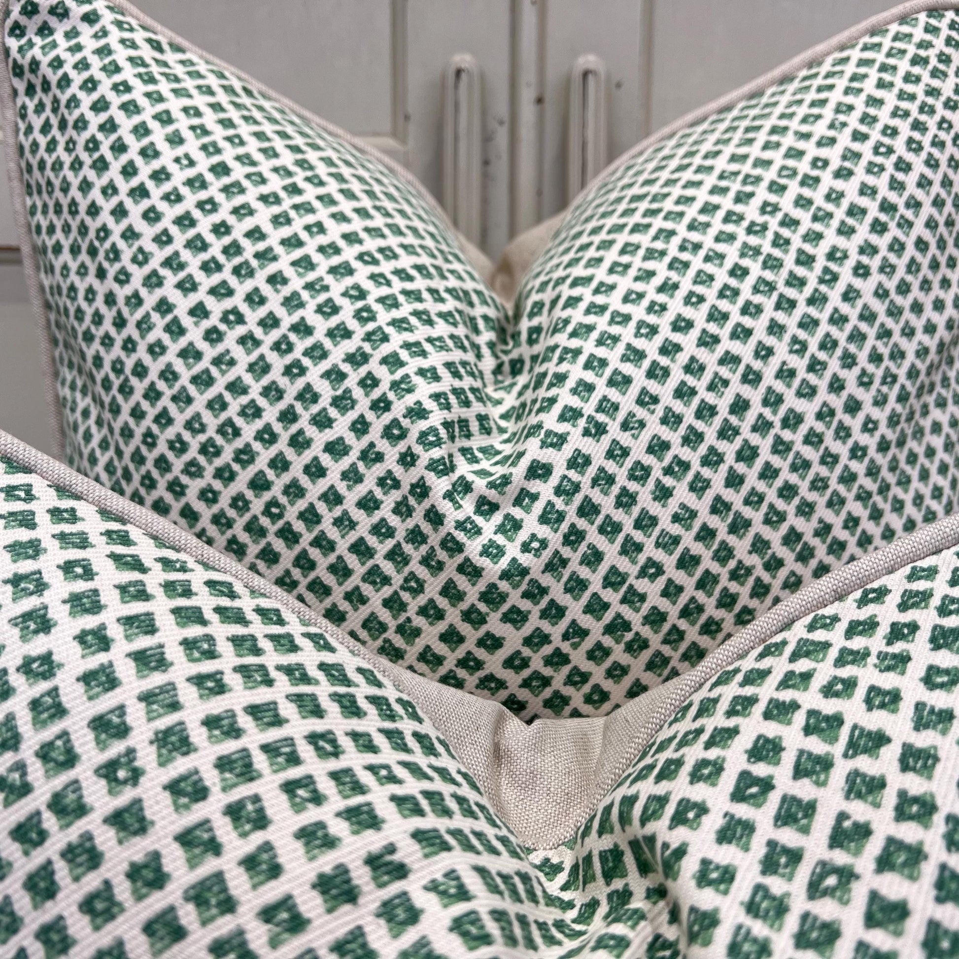 Cushions Made In Fermoie Marden Luxury Designer Decorative Green Cream Cotton Cushion Pillow Throw Cover