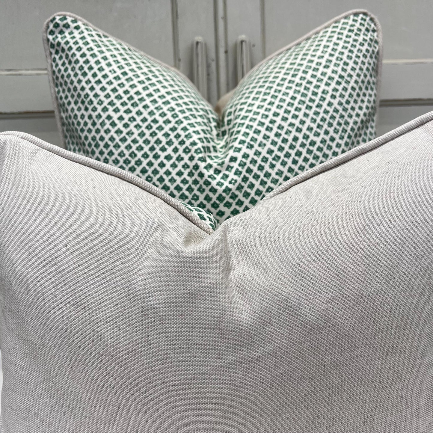 Cushions Made In Fermoie Marden Luxury Designer Decorative Green Cream Cotton Cushion Pillow Throw Cover