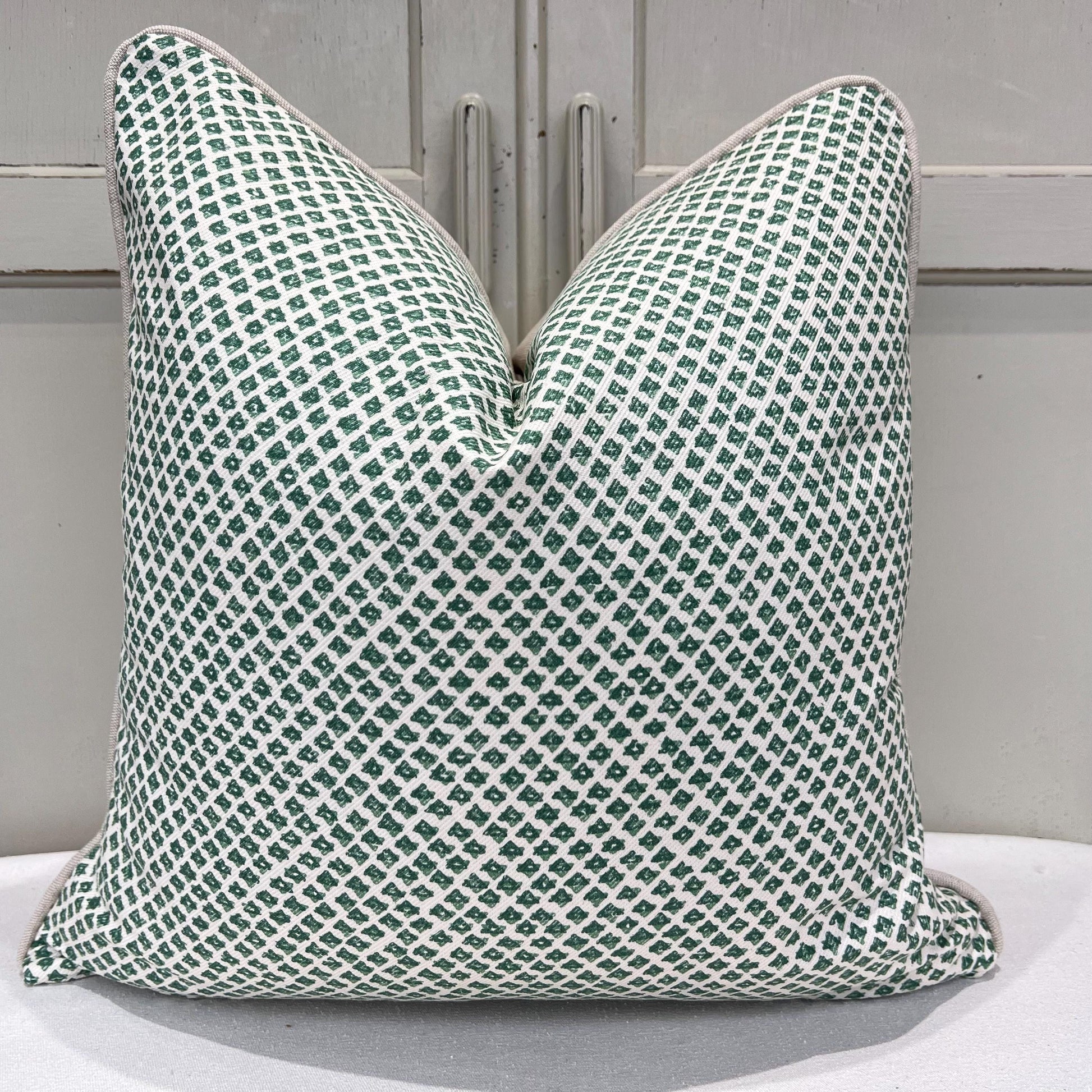 Cushions Made In Fermoie Marden Luxury Designer Decorative Green Cream Cotton Cushion Pillow Throw Cover