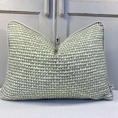 Cushions Made In Fermoie Mendip Mid Green Neutral Cotton Cushion Pillow Throw Cover
