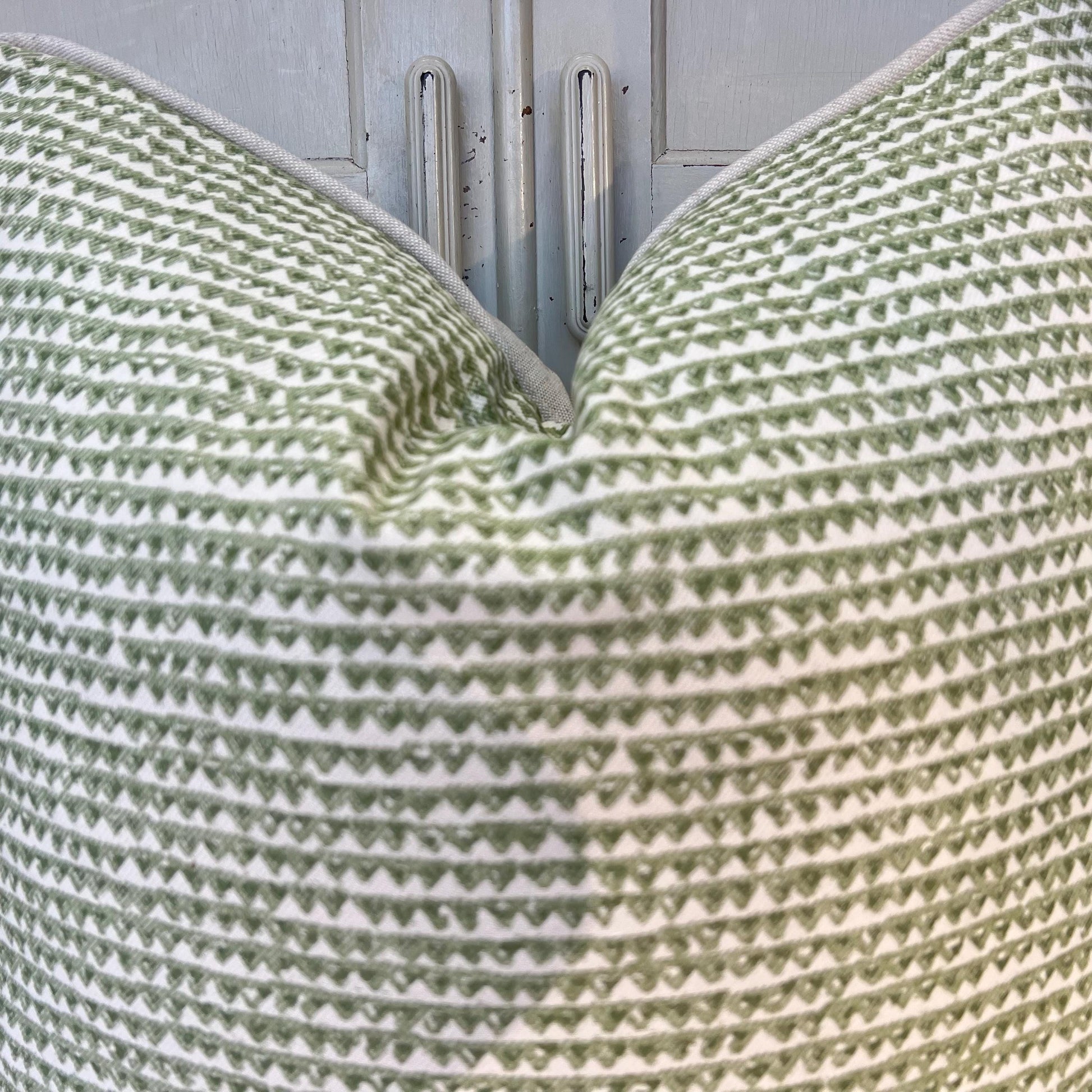 Cushions Made In Fermoie Mendip Mid Green Neutral Cotton Cushion Pillow Throw Cover