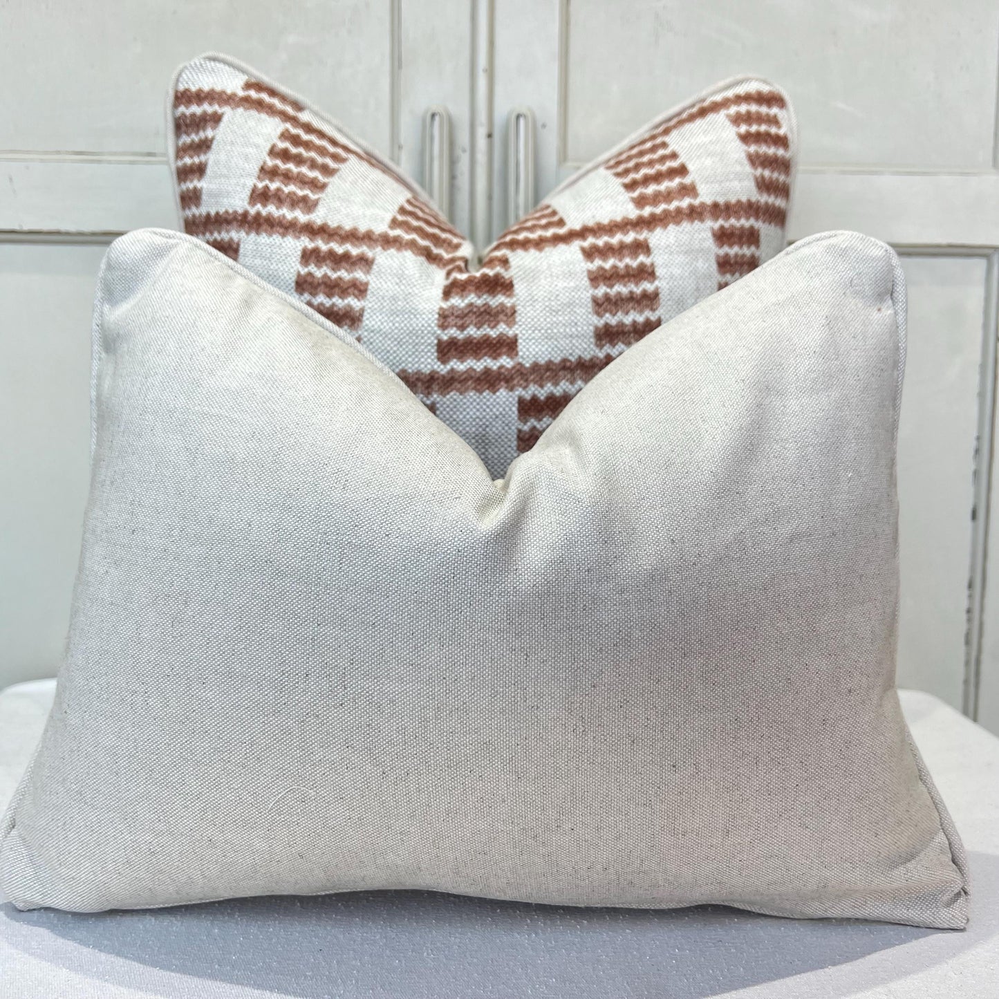 Cushions Made In Fermoie Cove Linen Luxury Designer Decorative Rust Neutral Cushion Pillow Throw Cover