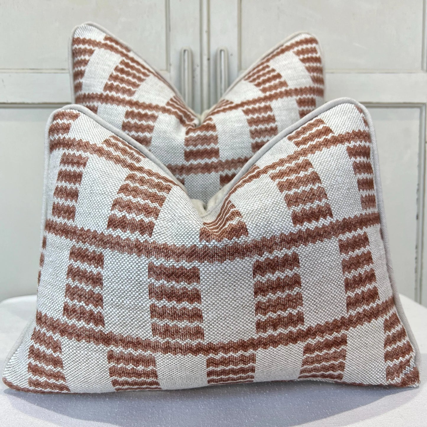 Cushions Made In Fermoie Cove Linen Luxury Designer Decorative Rust Neutral Cushion Pillow Throw Cover
