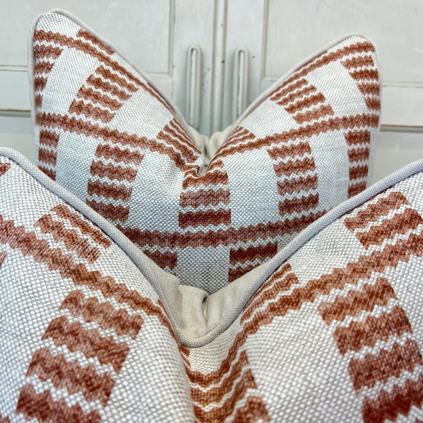 Cushions Made In Fermoie Cove Linen Luxury Designer Decorative Rust Neutral Cushion Pillow Throw Cover
