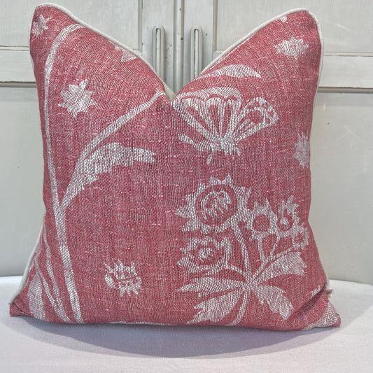 Cushions Made In Fermoie Luxury Designer Astrea Floral Raspberry Red Cushion Pillow Throw Cover