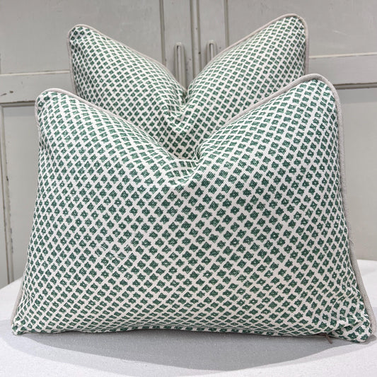 Cushions Made In Fermoie Marden Luxury Designer Decorative Green Cream Cotton Cushion Pillow Throw Cover