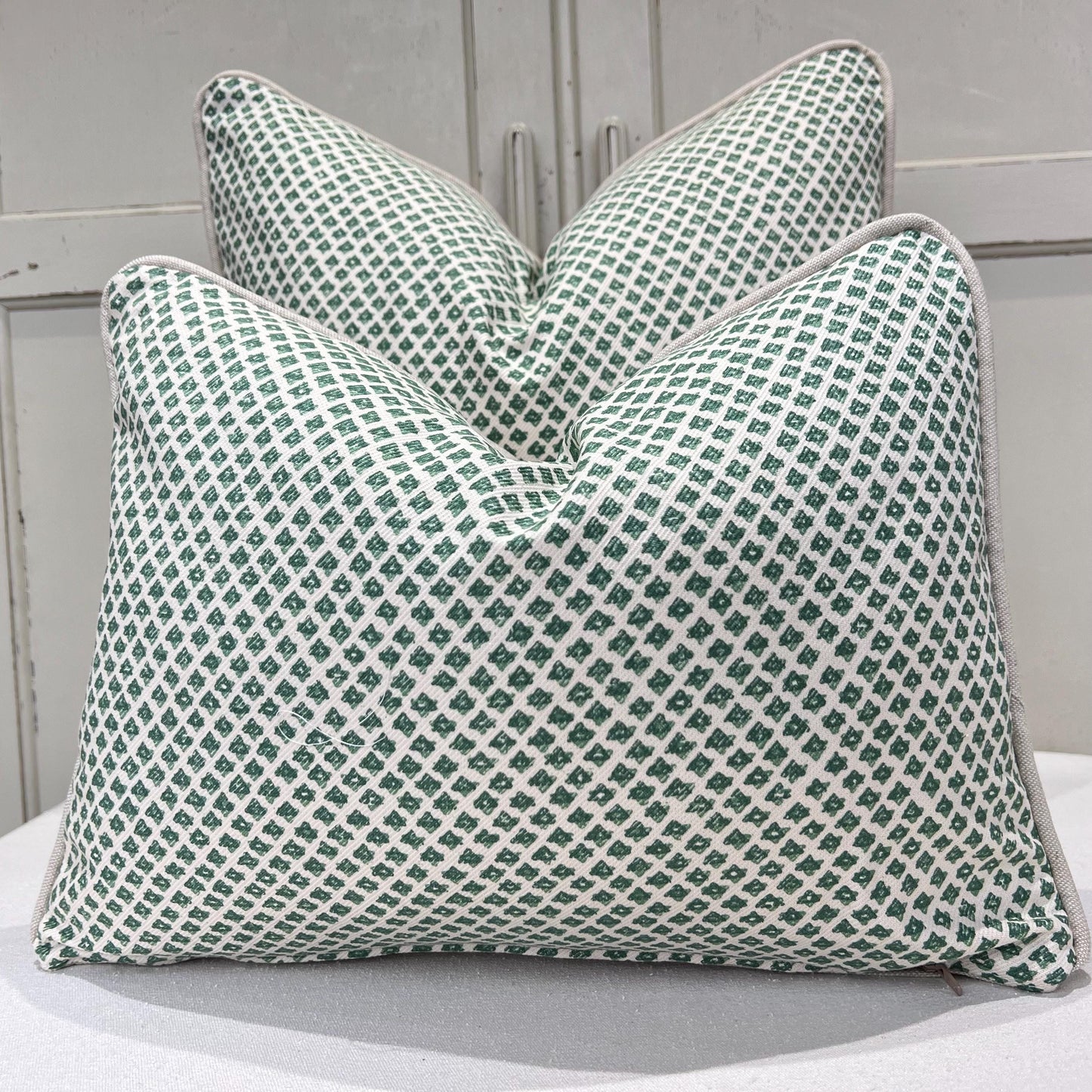 Cushions Made In Fermoie Marden Luxury Designer Decorative Green Cream Cotton Cushion Pillow Throw Cover
