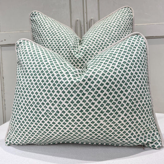 Cushions Made In Fermoie Marden Luxury Designer Decorative Green Cream Cotton Cushion Pillow Throw Cover