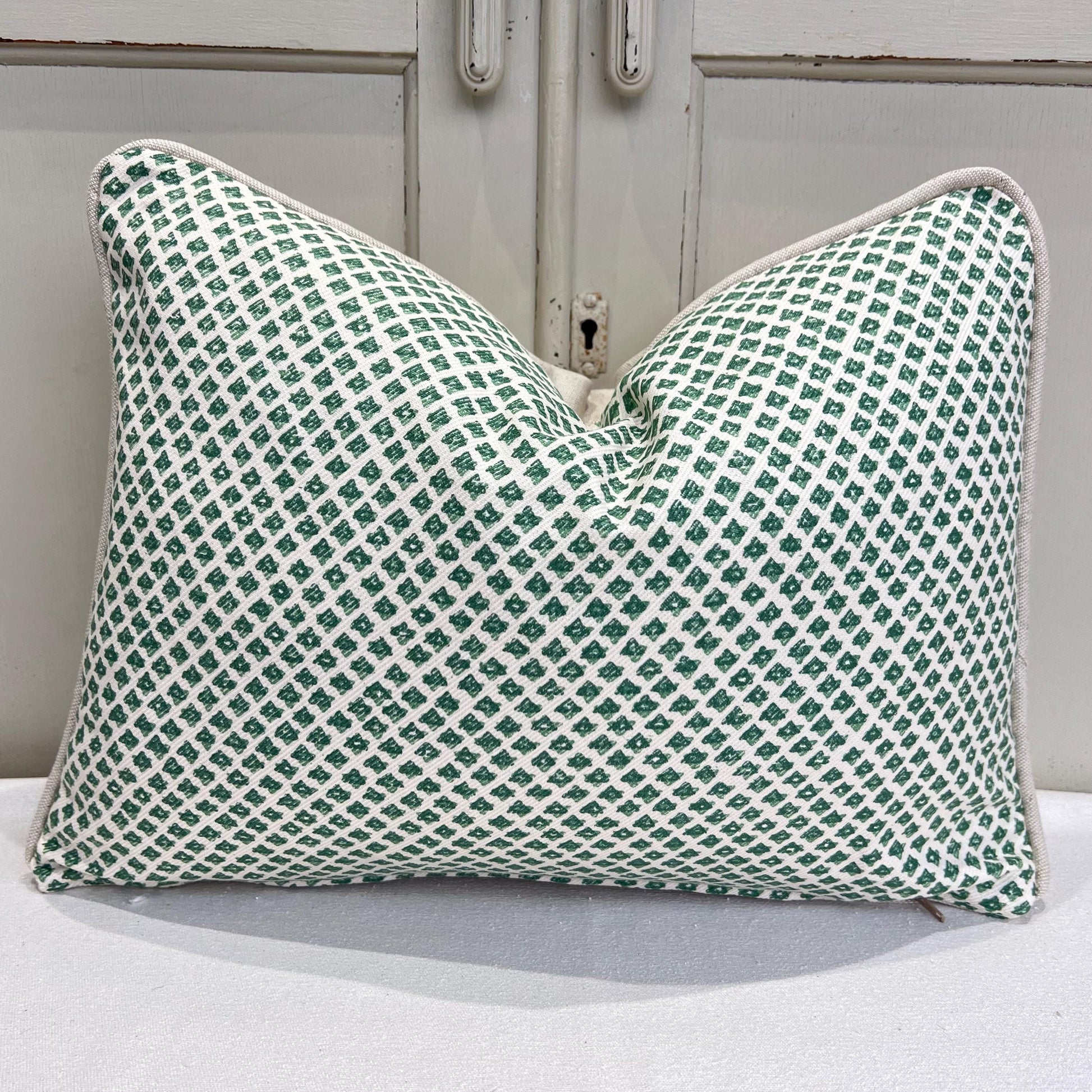 Cushions Made In Fermoie Marden Luxury Designer Decorative Green Cream Cotton Cushion Pillow Throw Cover