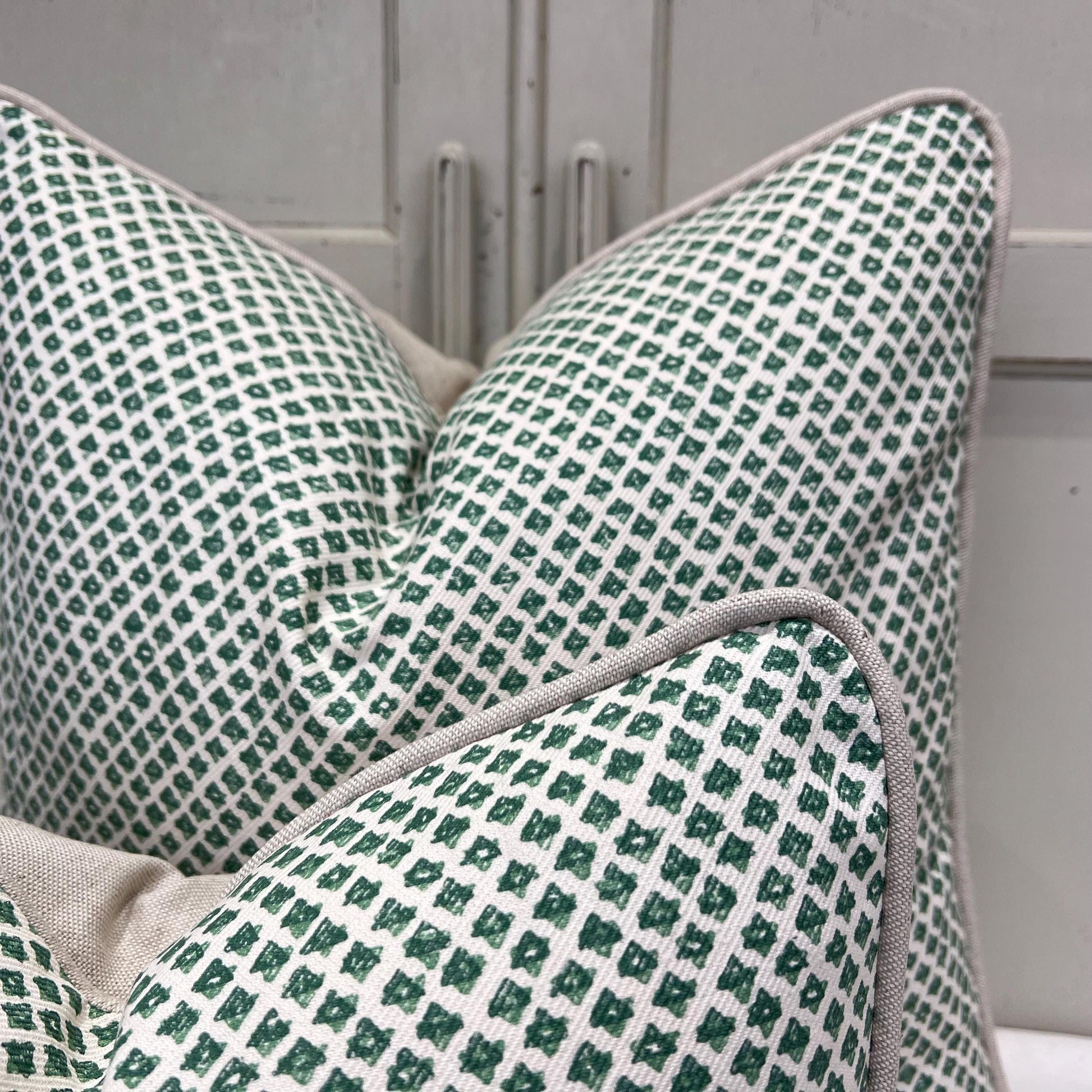 Cushions Made In Fermoie Marden Luxury Designer Decorative Green Cream Cotton Cushion Pillow Throw Cover