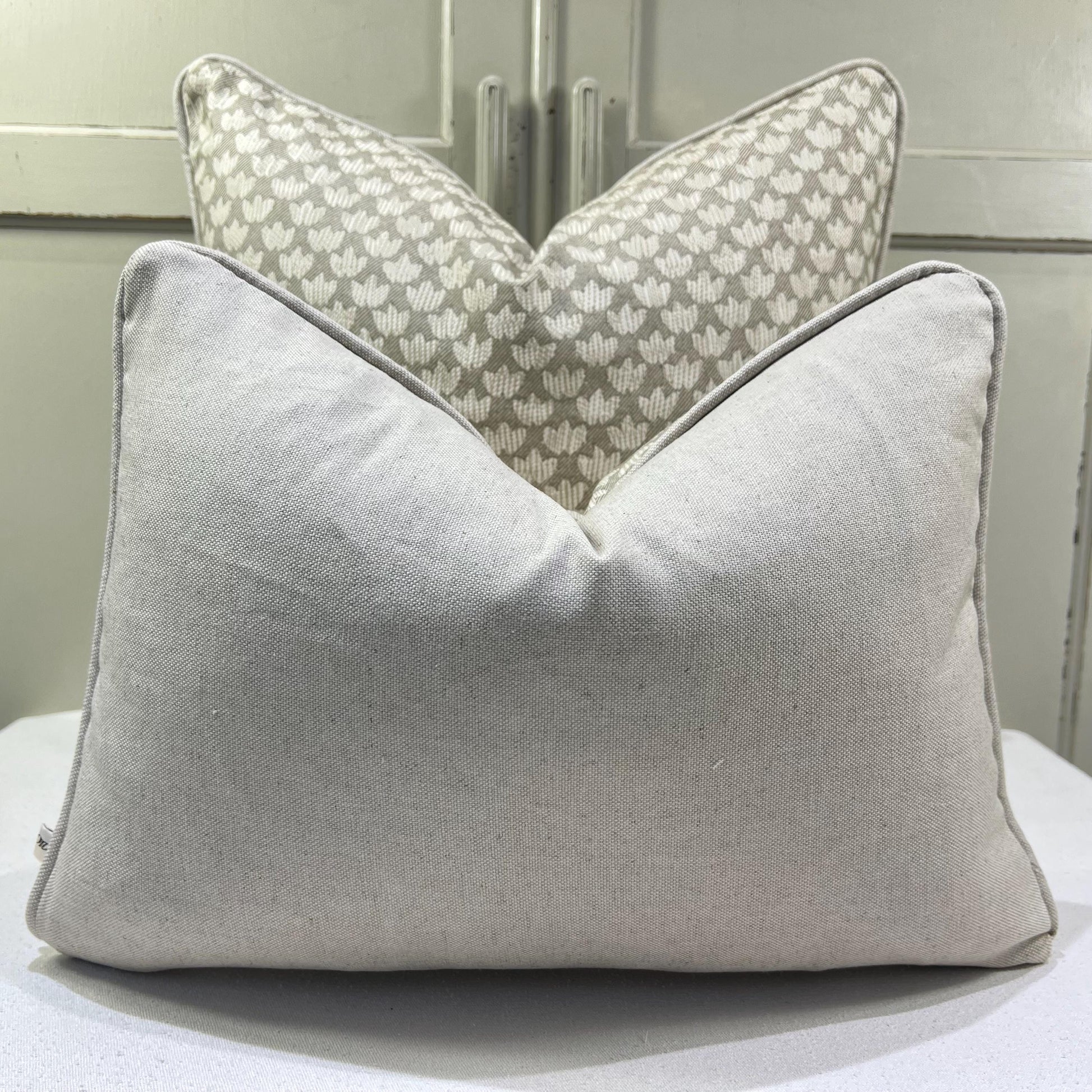 Cushions Made In Fermoie Eythorne Luxury Designer Decorative Pale Green Neutral Cotton Cushion Pillow Throw Cover