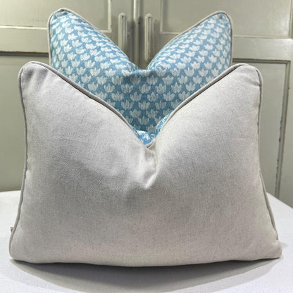 Cushions Made In Fermoie Eythorne Luxury Designer Decorative Blue Neutral Cotton Cushion Pillow Throw Cover