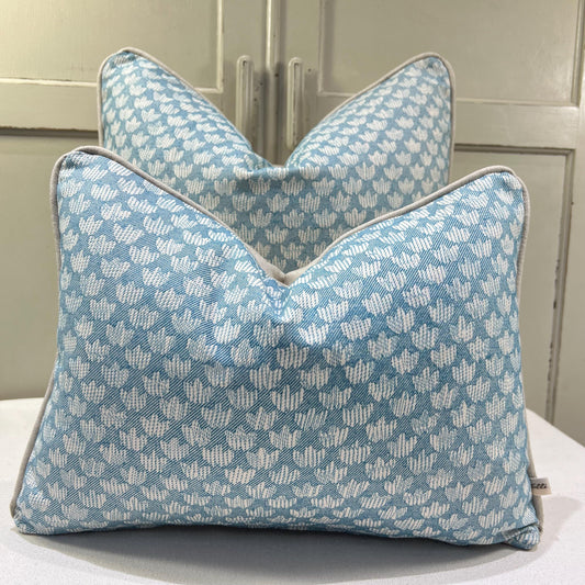Cushions Made In Fermoie Eythorne Luxury Designer Decorative Blue Neutral Cotton Cushion Pillow Throw Cover