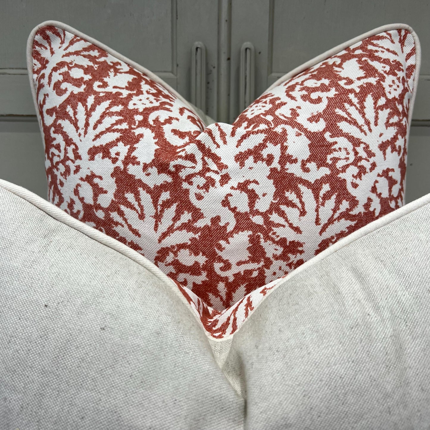 Cushions Made In Fermoie Aylsham Luxury Designer Decorative Orange Cotton Cushion Pillow Throw Cover