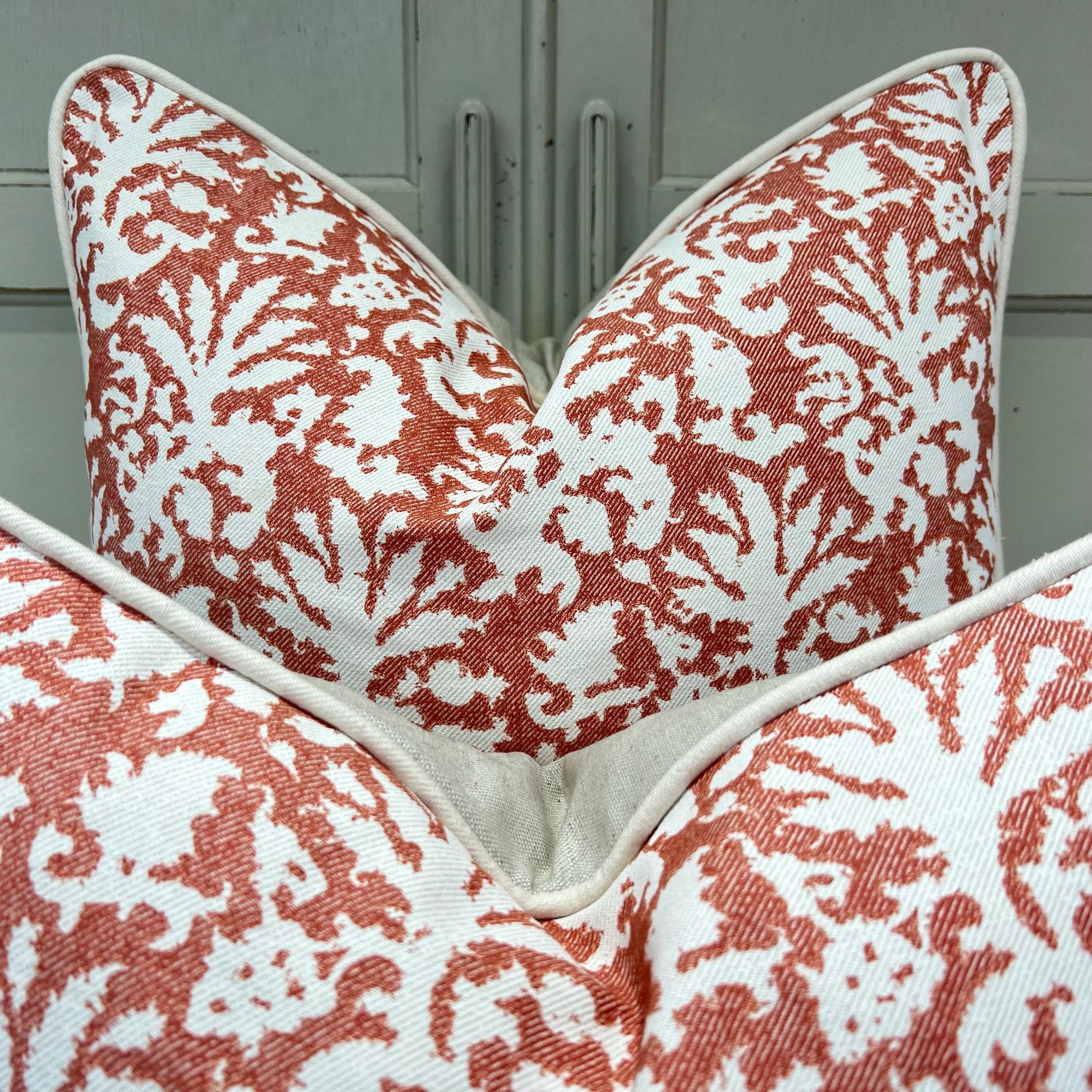 Cushions Made In Fermoie Aylsham Luxury Designer Decorative Orange Cotton Cushion Pillow Throw Cover