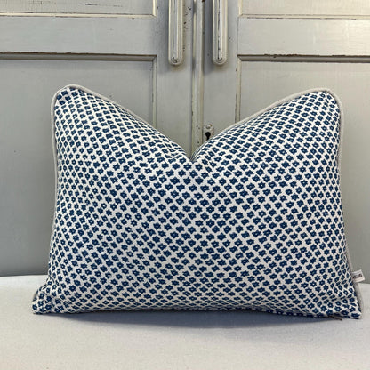 Cushions Made In Fermoie Marden Luxury Designer Decorative Blue Cream Cotton Cushion Pillow Throw Cover
