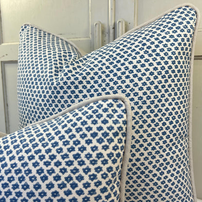 Cushions Made In Fermoie Marden Luxury Designer Decorative Blue Cream Cotton Cushion Pillow Throw Cover
