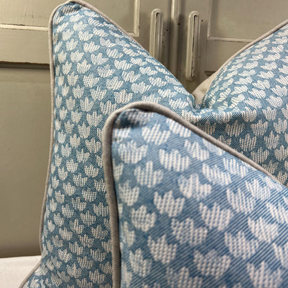 Cushions Made In Fermoie Eythorne Luxury Designer Decorative Blue Neutral Cotton Cushion Pillow Throw Cover