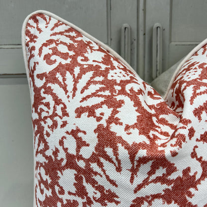 Cushions Made In Fermoie Aylsham Luxury Designer Decorative Orange Cotton Cushion Pillow Throw Cover