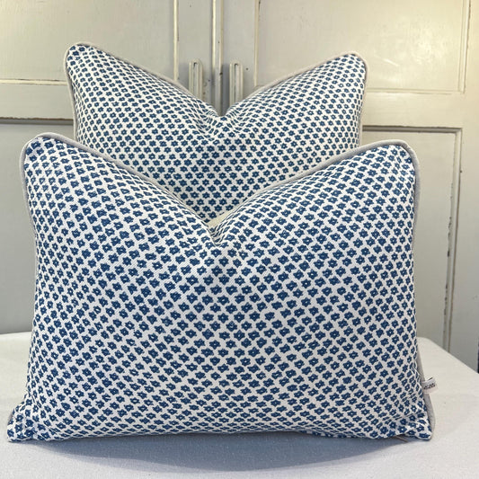 Cushions Made In Fermoie Marden Luxury Designer Decorative Blue Cream Cotton Cushion Pillow Throw Cover