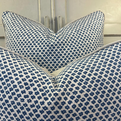 Cushions Made In Fermoie Marden Luxury Designer Decorative Blue Cream Cotton Cushion Pillow Throw Cover