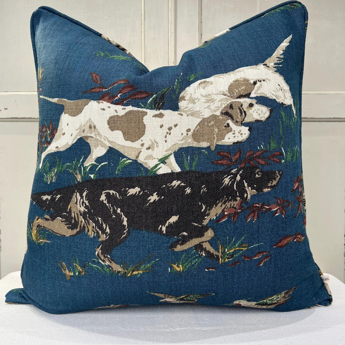 Schumacher Luxury Designer Pointers Blue Cushion Pillow Cover