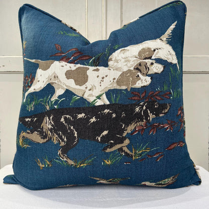 Schumacher Luxury Designer Pointers Blue Cushion Pillow Cover