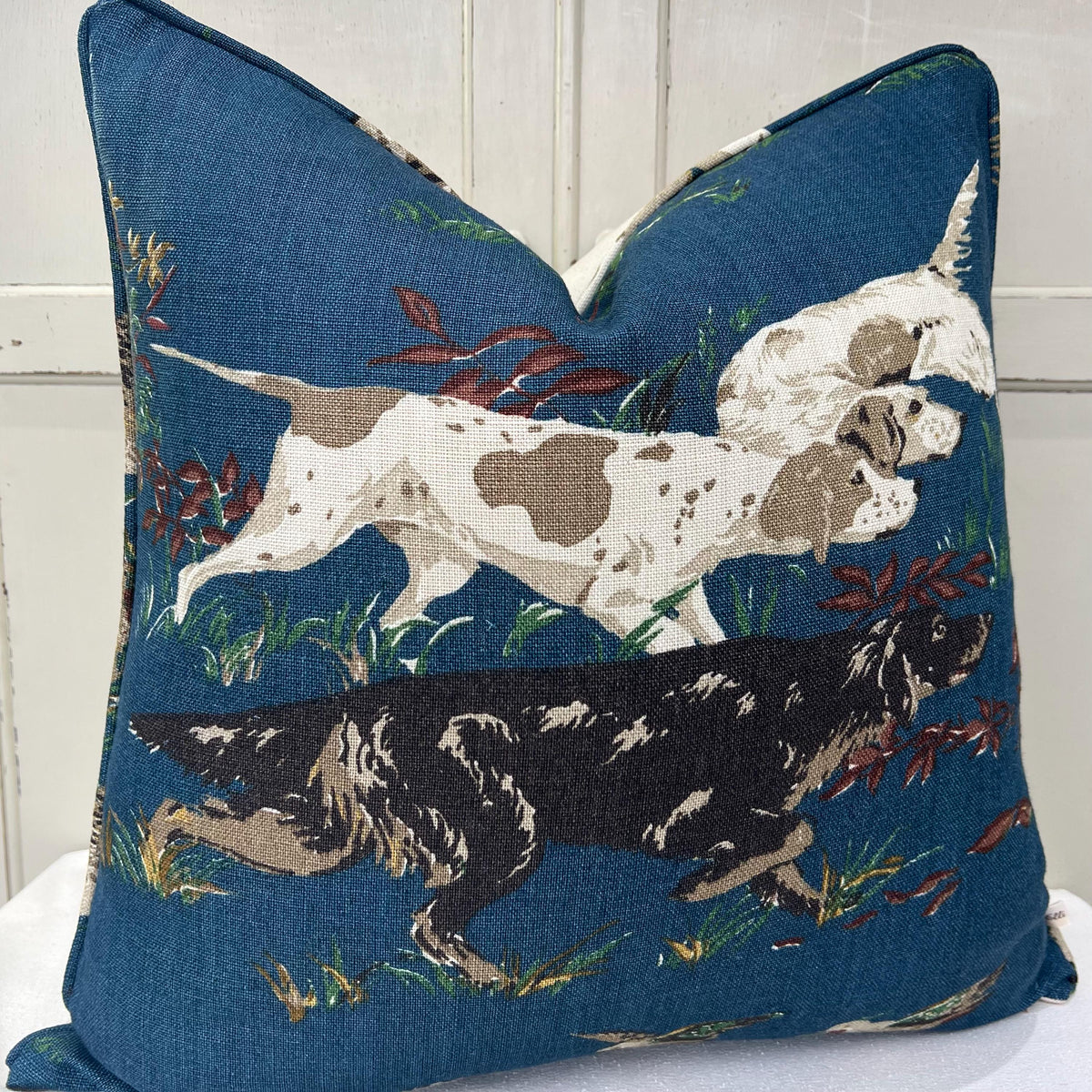 Schumacher Luxury Designer Pointers Blue Cushion Pillow Cover