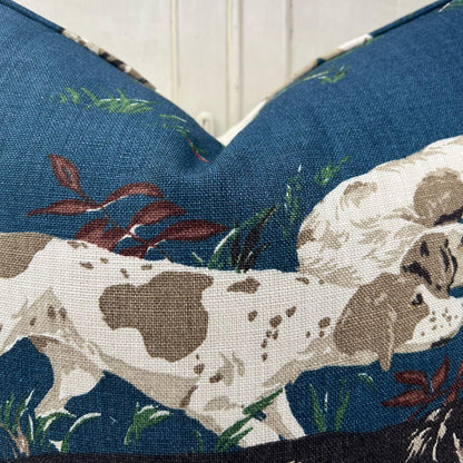 Schumacher Luxury Designer Pointers Blue Cushion Pillow Cover