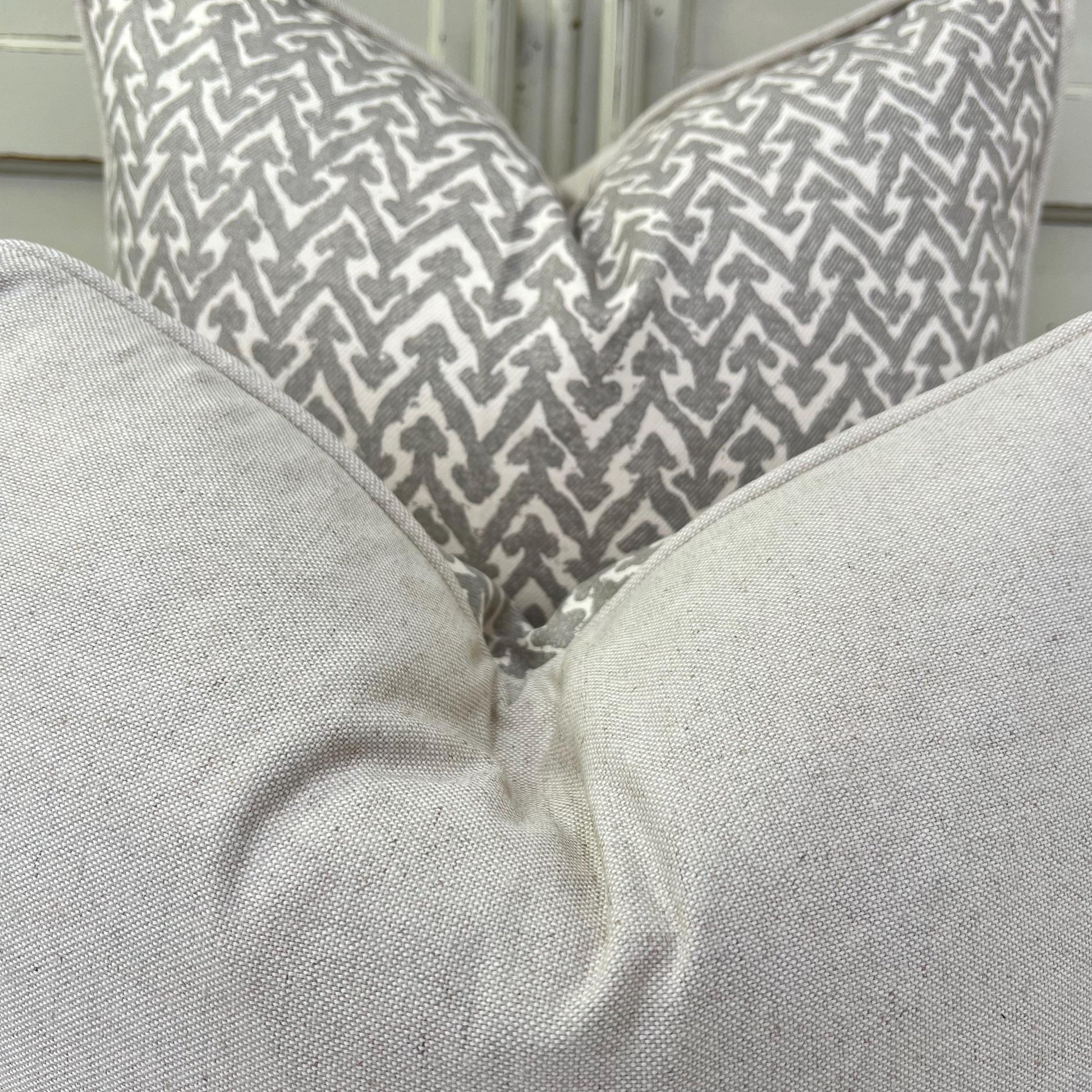 Cushions Made In Fermoie Rabanna Grey Cotton Decorative Sofa Throw Pillow Cover