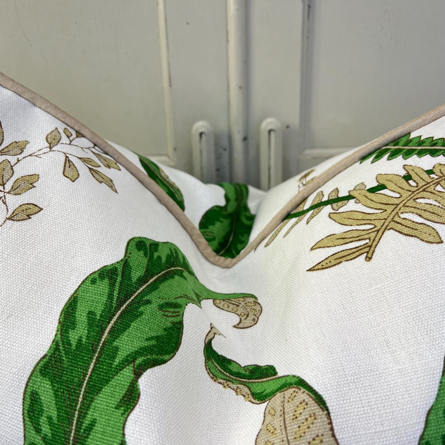 GP & J Baker Ferns Luxury Designer Decorative Green Beige Cushion Throw Pillow Cover