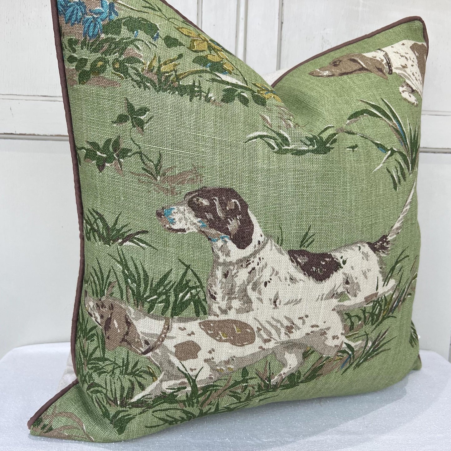 Schumacher Luxury Designer Pointers Green Cushion Pillow Cover