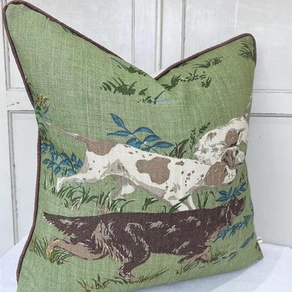 Schumacher Luxury Designer Pointers Green Cushion Pillow Cover