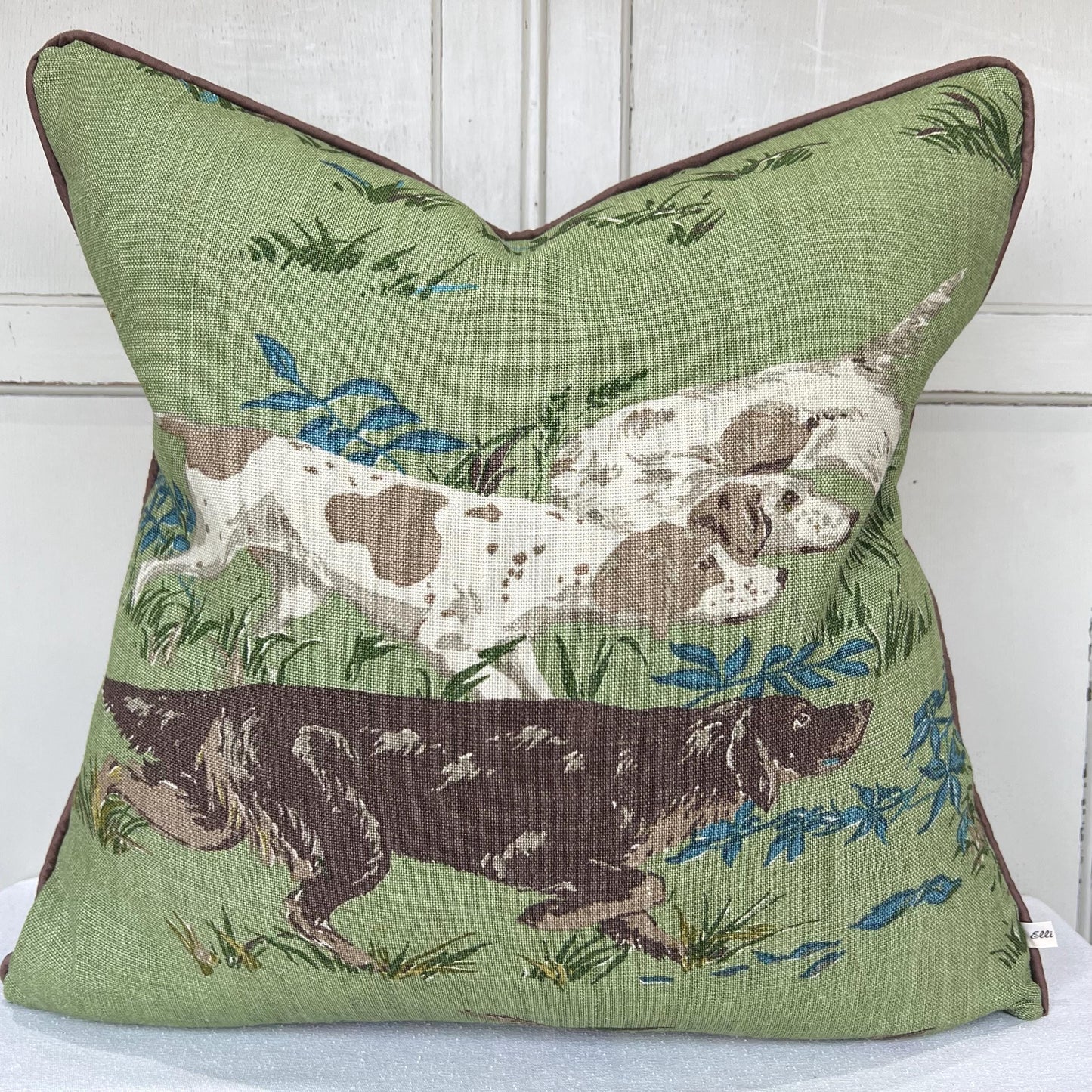Schumacher Luxury Designer Pointers Green Cushion Pillow Cover