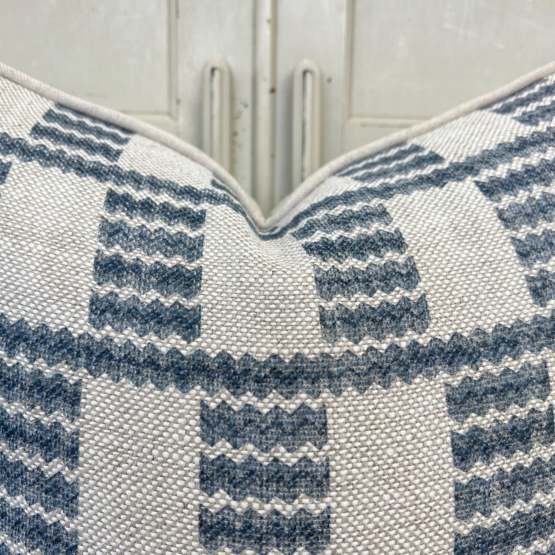 Cushions Made In Fermoie Cove Linen Luxury Designer Decorative Mid Blue Neutral Cushion Pillow Throw Cover