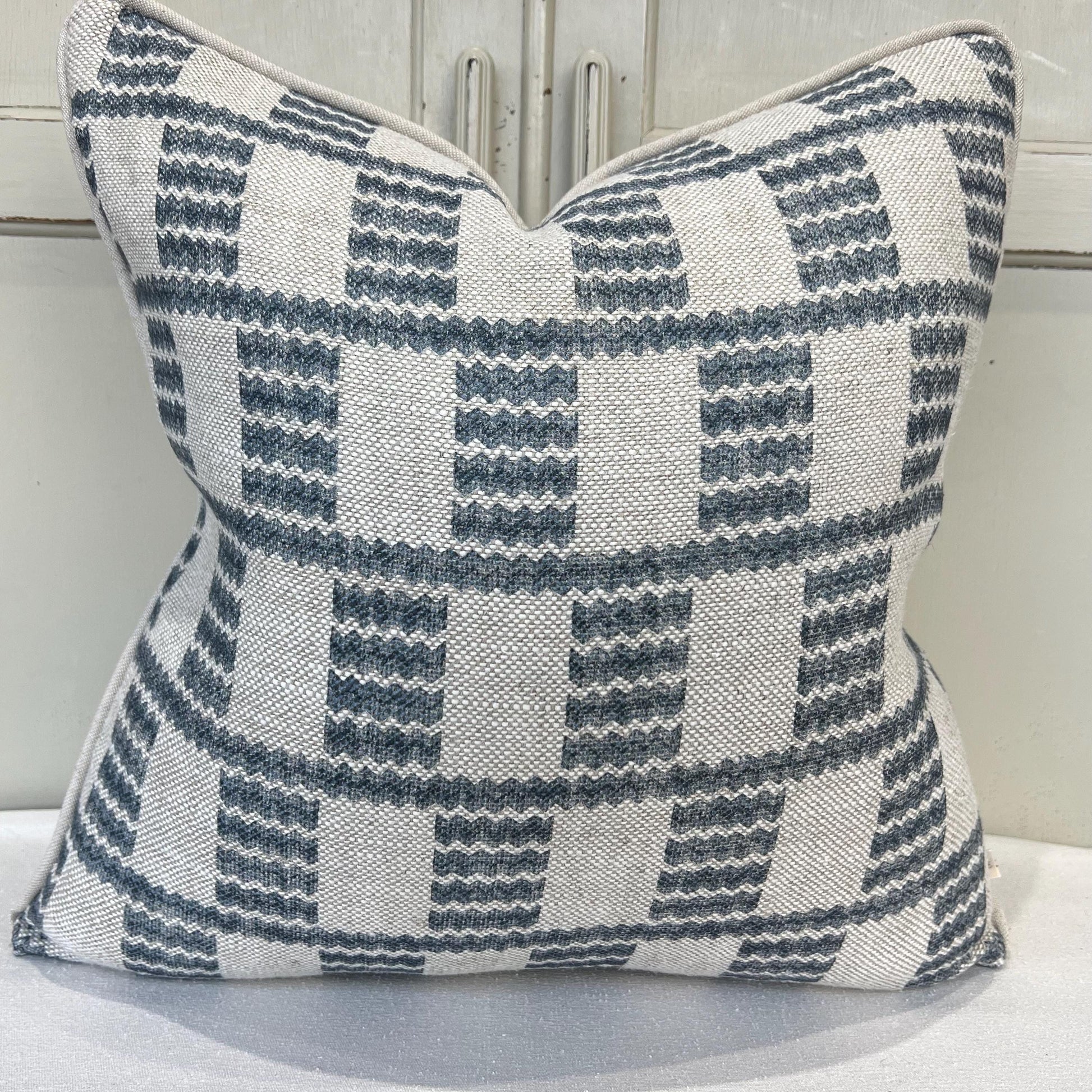 Cushions Made In Fermoie Cove Linen Luxury Designer Decorative Mid Blue Neutral Cushion Pillow Throw Cover