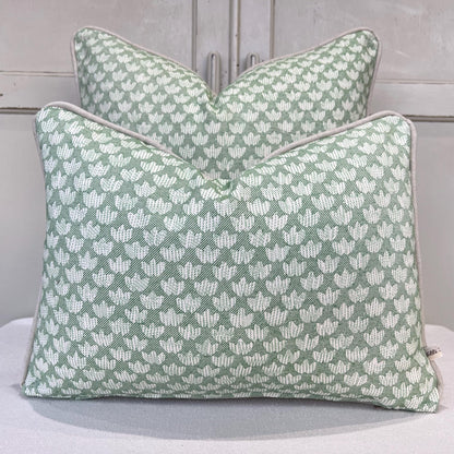 Cushions Made In Fermoie Eythorne Luxury Green Neutral Cotton Cushion Pillow Throw Cover