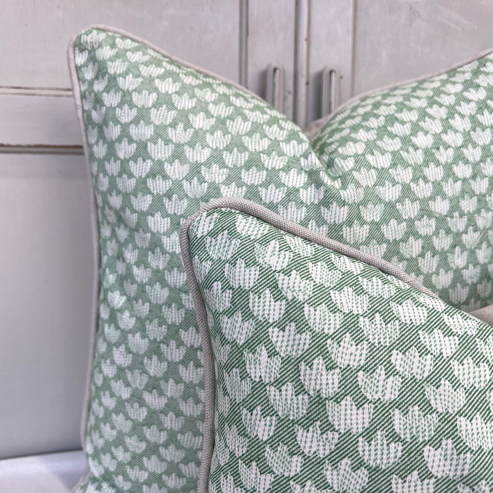 Cushions Made In Fermoie Eythorne Luxury Green Neutral Cotton Cushion Pillow Throw Cover