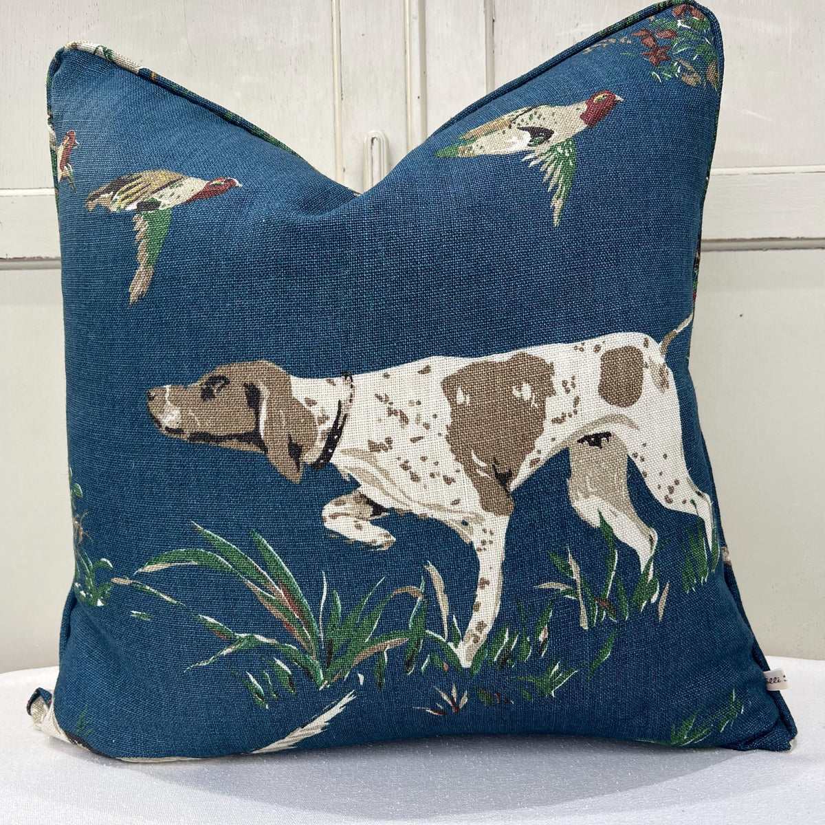 Schumacher Luxury Designer Pointers Blue Cushion Pillow Cover