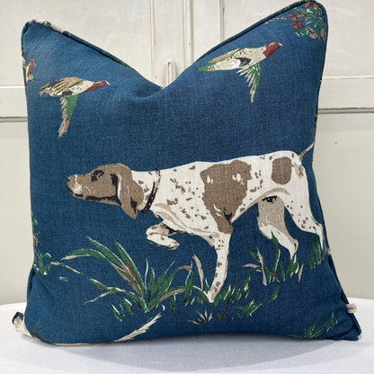 Schumacher Luxury Designer Pointers Blue Cushion Pillow Cover