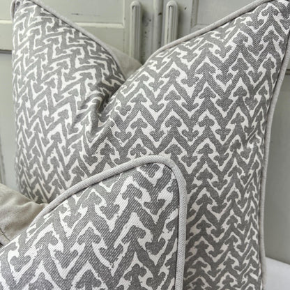Cushions Made In Fermoie Rabanna Grey Cotton Decorative Sofa Throw Pillow Cover
