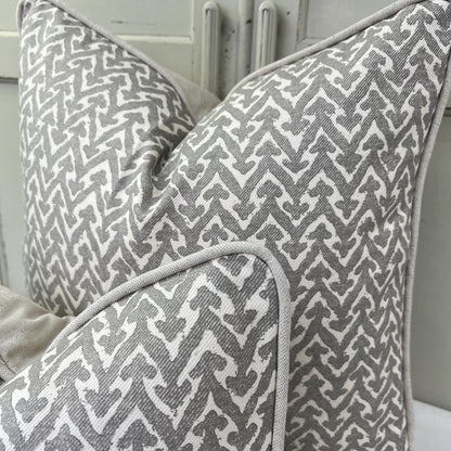 Cushions Made In Fermoie Rabanna Grey Cotton Decorative Sofa Throw Pillow Cover