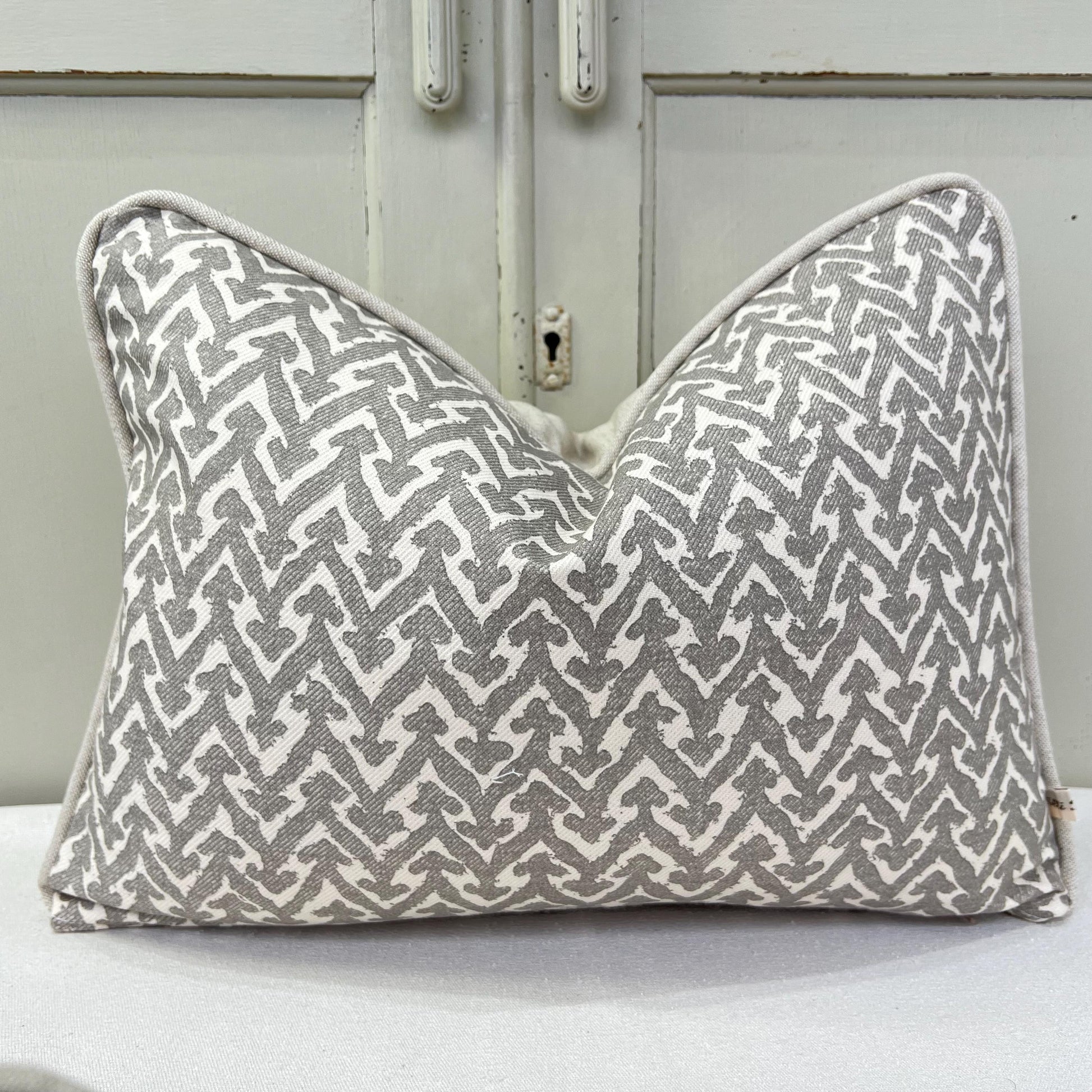 Cushions Made In Fermoie Rabanna Grey Cotton Decorative Sofa Throw Pillow Cover