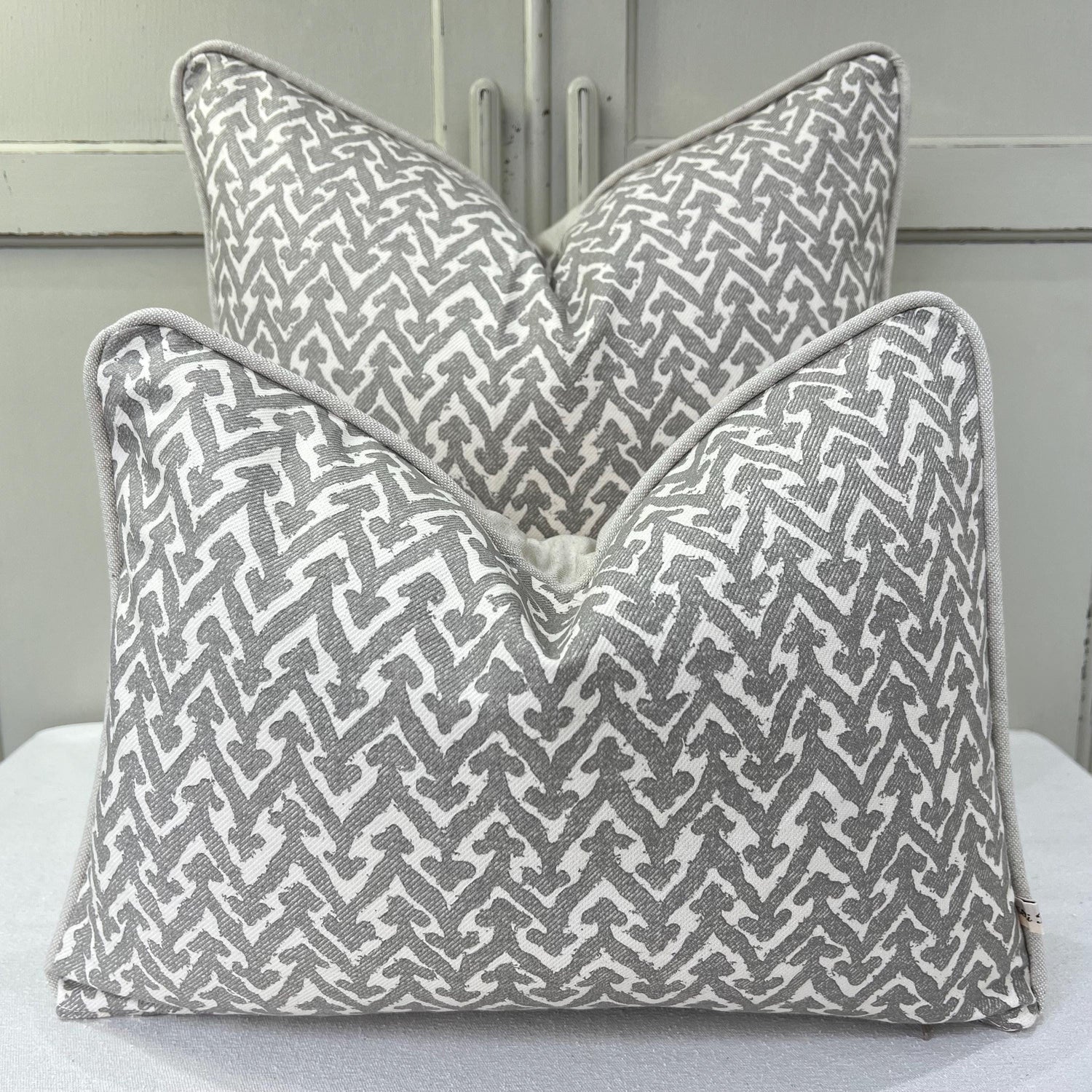 Cushions Made In Fermoie Rabanna Grey Cotton Decorative Sofa Throw Pillow Cover
