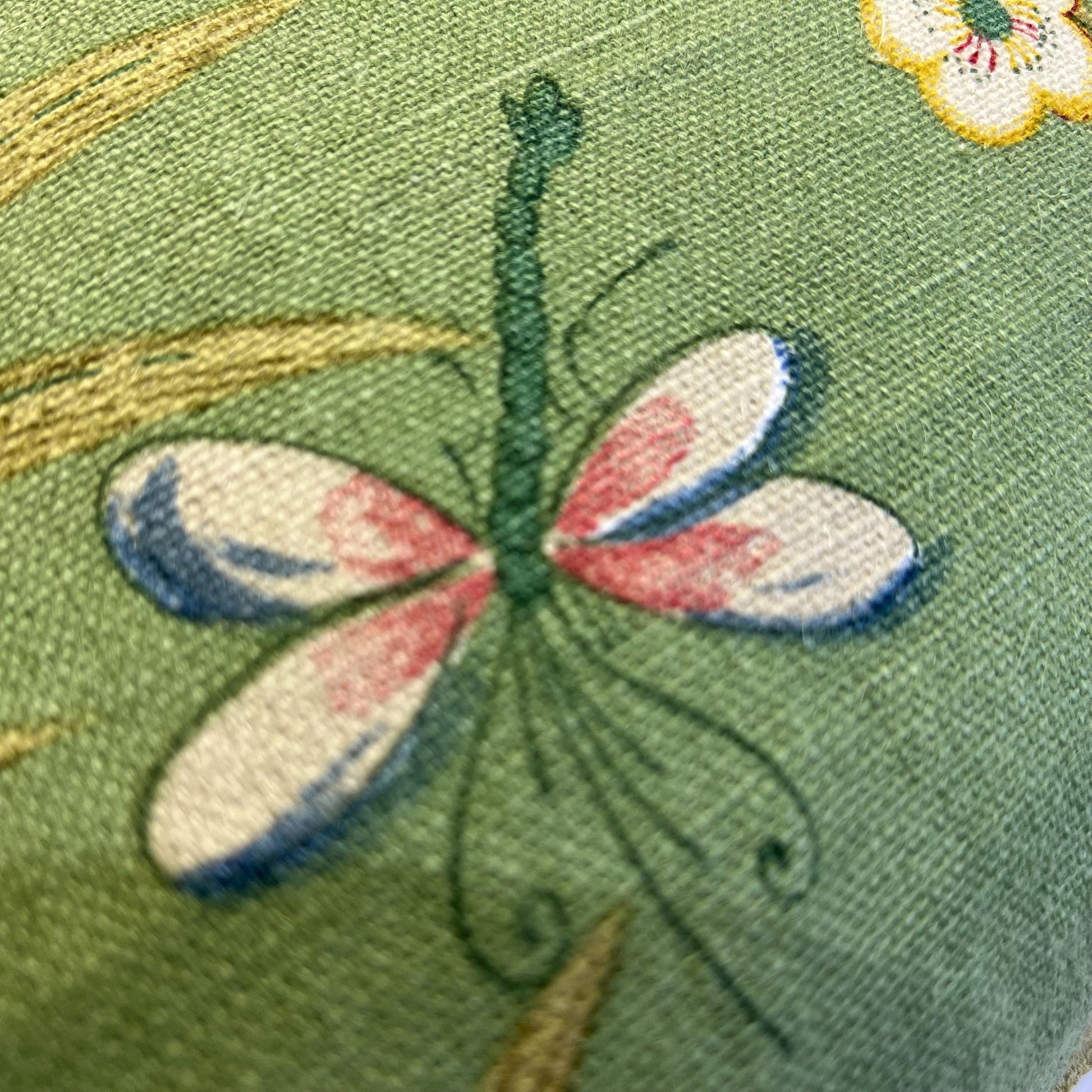GP & J Baker Peony and Blossom Luxury Designer Green Red Cushion Pillow Cover