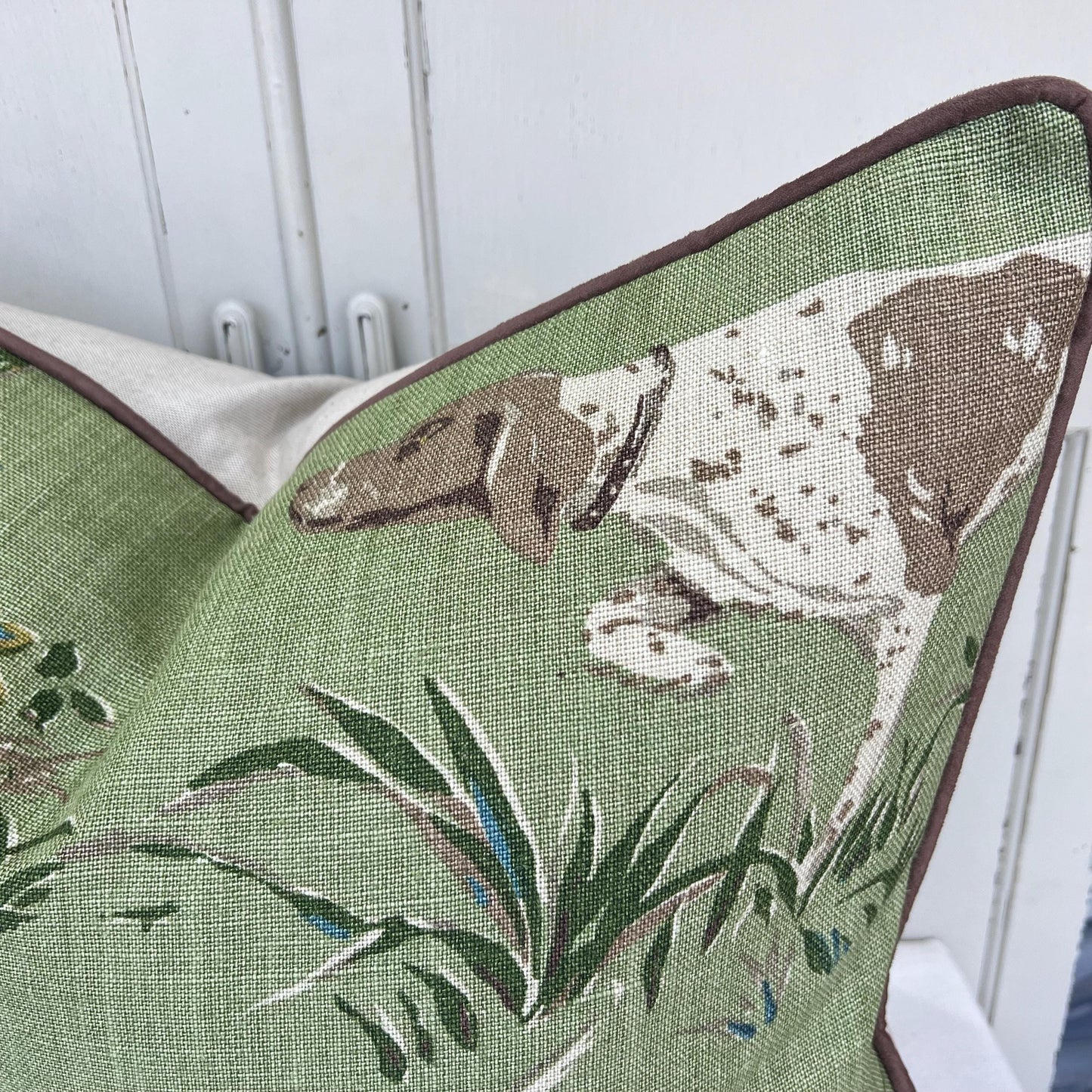 Schumacher Luxury Designer Pointers Green Cushion Pillow Cover