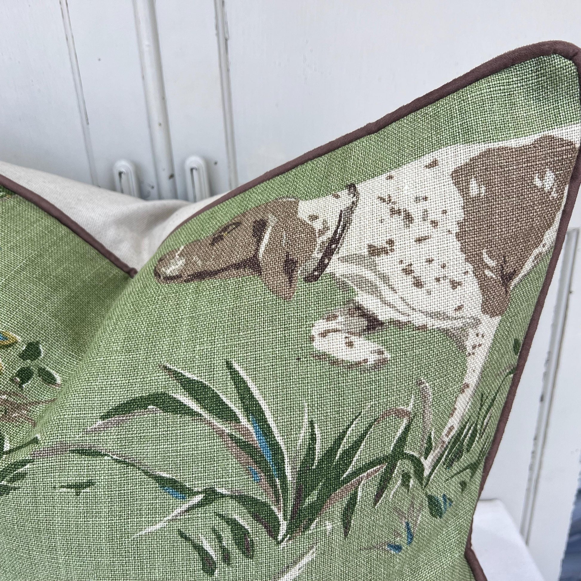 Schumacher Luxury Designer Pointers Green Cushion Pillow Cover