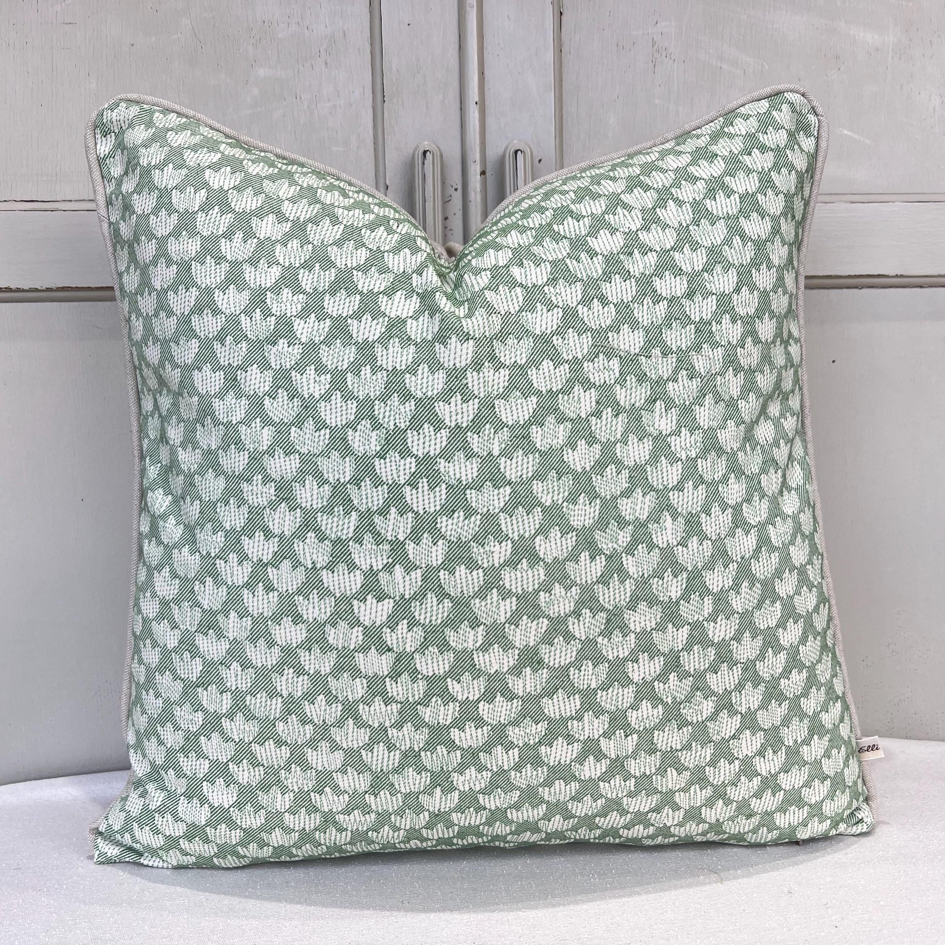 Cushions Made In Fermoie Eythorne Luxury Green Neutral Cotton Cushion Pillow Throw Cover